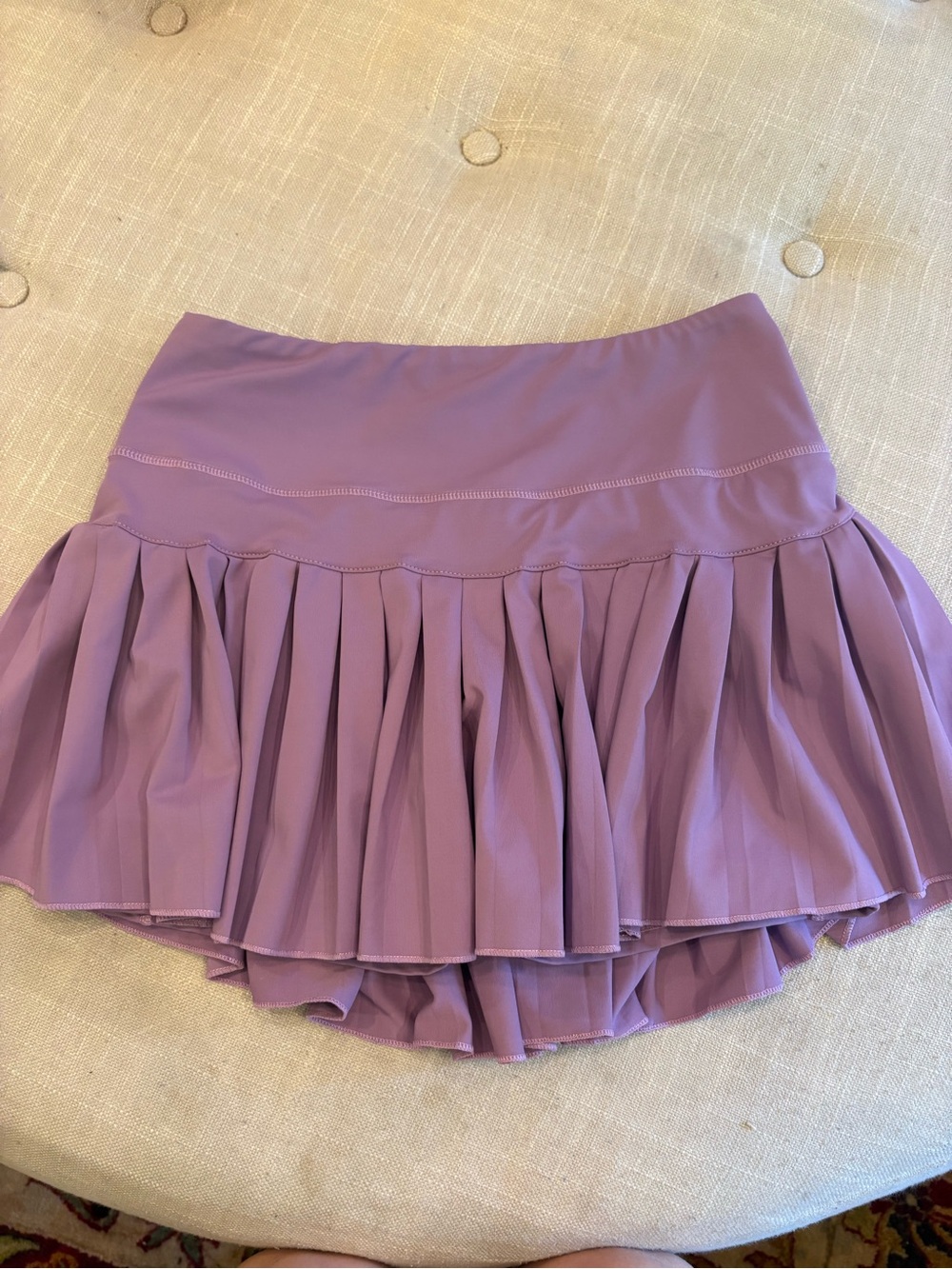 Pleated Lavender Circle Skirt with Wide Waistband